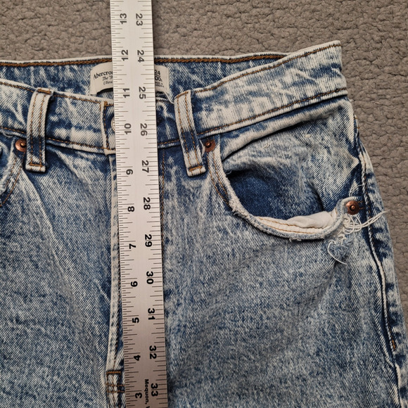 Abercrombie & Fitch Jeans 24 00 Blue 90s Straight Ultra High Rise Acid Wash - Picture 8 of 9